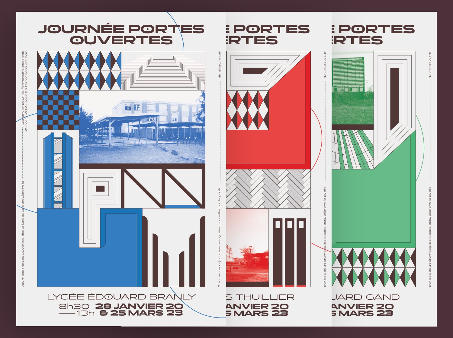 affiches portes ouvertes cité scolaire amiens DNMADe lycée édouard branly, lycée louis thuillier, lycée edouard gand 2023