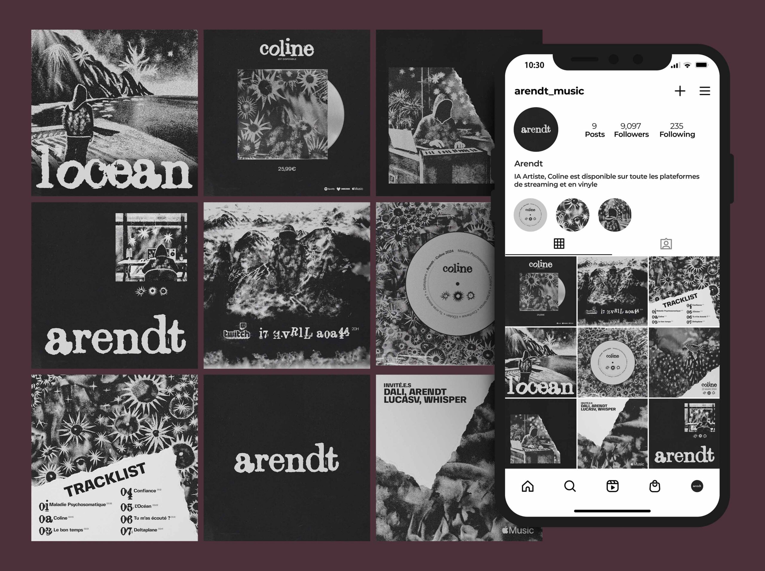 cover design artiste rappeur français : les réseaux sociaux